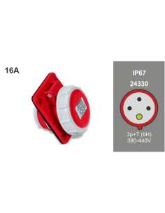 Base inclinada IP67 3P+TT 16A